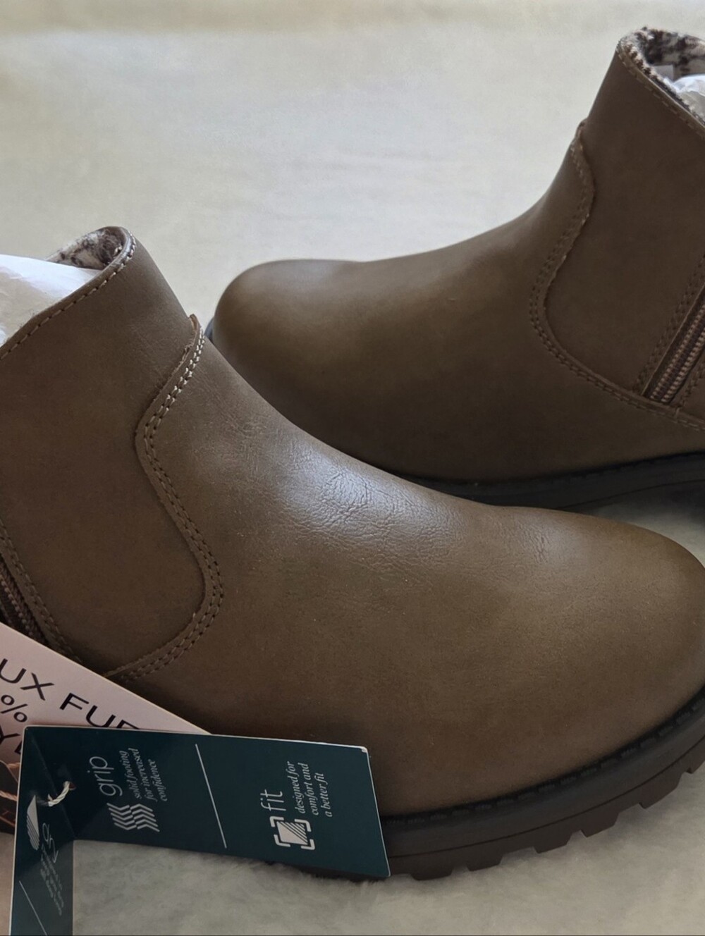 Sporto "Madison" Brown Plaid Ankle Boots NWT Waterproof Thermolite Womens Sz 7M